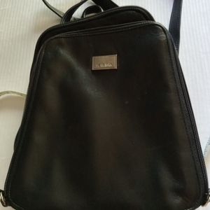 Black Faux Leather Backpack Purse